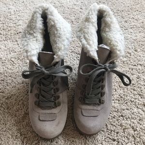 Nine West ankle boots with shearling detail